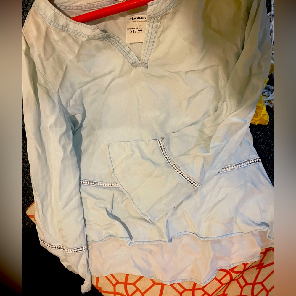 Denim Bell Sleeve Shirt